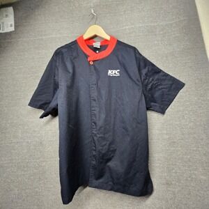 KFC Kentucky Fried Chicken Employee Uniform Chef Coat Black Red Mens Large KF401
